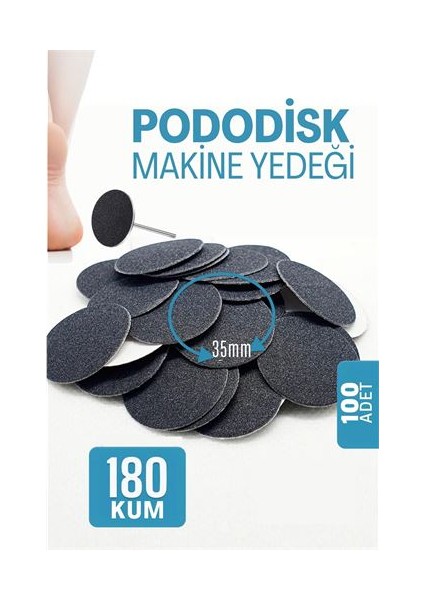 Hsnet 35 mm Pododisk - Nasır Sökücü Pedikür Makinesi Yedek Pedler 100 Adet