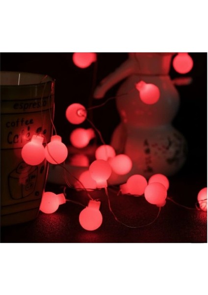 5m 28 LED Kırmızı Işık Şeffaf Kablo Fişli Eklemeli