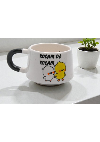 Kocamda Kocam Baskılı Seramik Kupa Bardak 200 ml | Eşe Özel Hediye | Doğum Günü Yıl Dönümü | Yeni Yıl Hediyesi