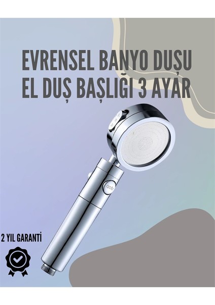 Bfs Paslanmaz Çelik Çok Fonksiyonlu El Duş Başlığı – 3 Modlu Püskürtme Seçeneği