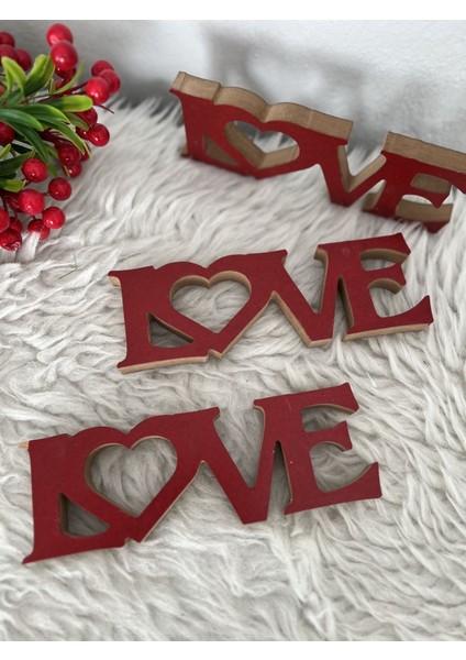 Kırmızı Ahşap Love Yazısı Sevgililer Günü Dekorasyon Sürpriz modelleri