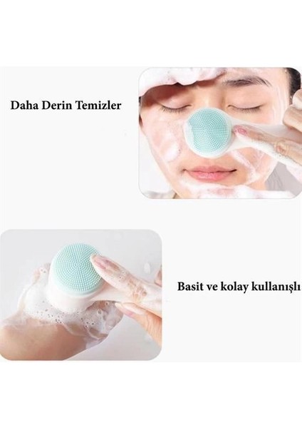 2li Set Çift Taraflı Cilt Temizleme Fırçası ve Yeşim Taşı Çift Taraflı Cilt Masaj Aleti