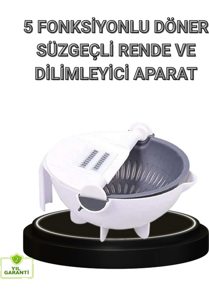 Çok Fonksiyonlu Döner Rende Süzgeç Hazneli Ergonomik Sebze Doğrayıcı