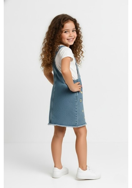 Kız Çocuk Kot Jile Salopet Elbise | Sevimli Ördek Tasarımlı Denim Model – Çanta Hediyeli fırsatları