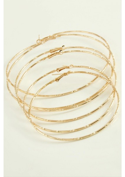 Noktalı Metal Halka Küpe 6 Adet