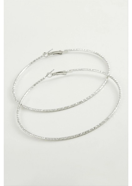 Burgulu Baklava Metal Halka Küpe 8-9-10 cm