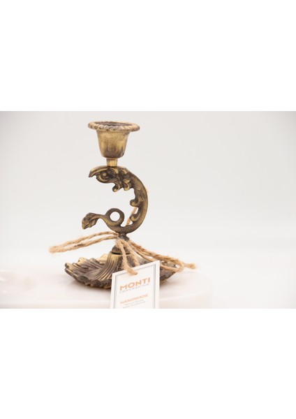 El Yapımı Mermer Taşlı Bronz Mumluk indirimleri