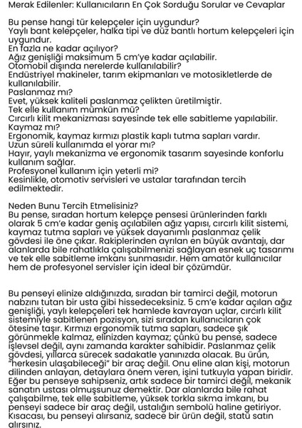 Hortum Kelepçe Pensesi Profesyonel Yaylı Hortum Kelepçe Sıkma Pensesi 722466 fiyatları