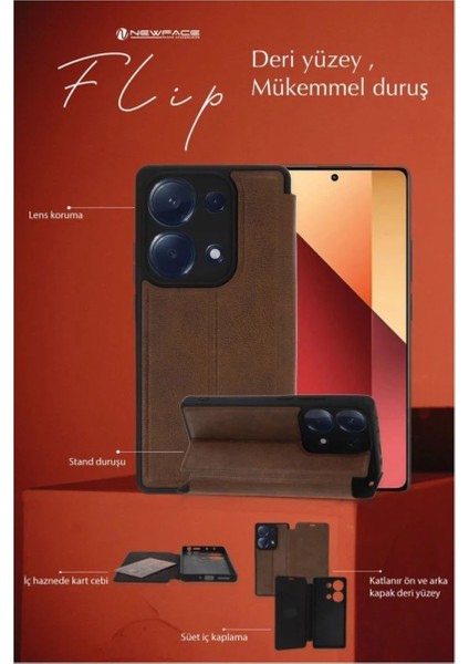 Samsung Galaxy A16 5g Kılıf Flip Cover - Kırmızı modelleri