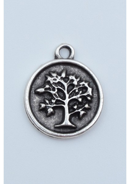 Minimal Hayat Ağacı Gümüş Kaplama Kolye Ucu