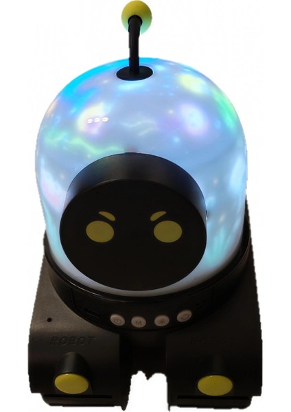 Bluetooth Robot Çocuk Gece Lambası Projeksiyon Işıldak Film Rulo