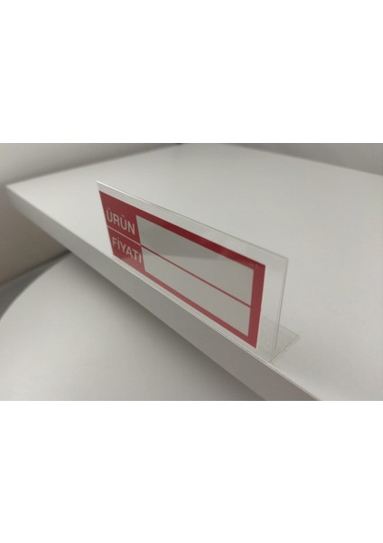 Pvc Yapışkanlı Açılı Raf Siperlik Etiketliği 4 cm x 10 cm - 50'li Paket - PLD-40100