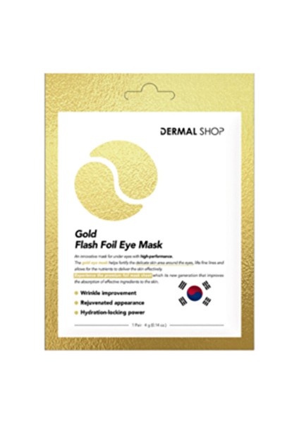 Dermal 3 Katmanlı Altın Gold Flash Foil Göz Altı Torbalarına Karşı Kağıt Göz Maskesi 4 gr (5 Adet)