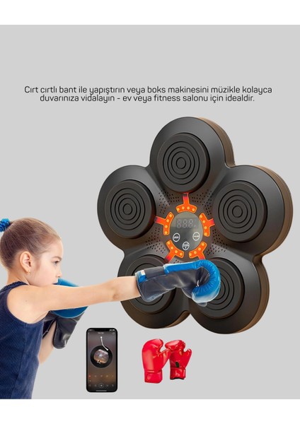 Bfs Ev Tipi Akıllı Boks Duvar Paneli Müzikli Bluetoothlu Refleks Geliştirme Cihazı indirimleri