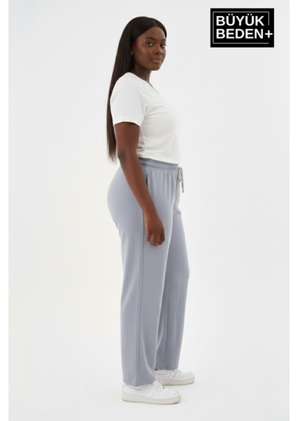 Kadın Büyük Beden Rahat Kesim Lastikli Bel Paça Reçmeli Eşofman Altı SPR26EAK952 fiyatları