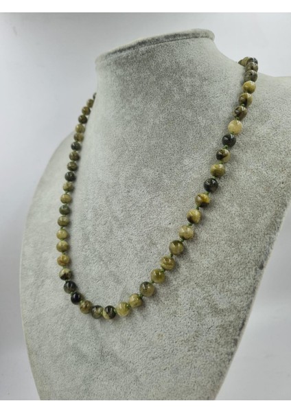 Yeşil Turmalin 8MM/45CM Kolye