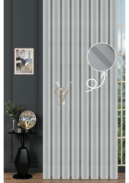 4558 Tül Perde V-01 Ekru