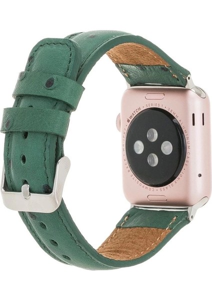 Apple Watch Uyumlu Deri Kordon 42-44-45MM De6 Yeşil fiyatları
