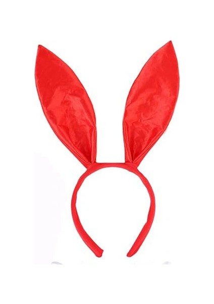 Kırmızı Saten Şekil Verilebilir Tavşan Kulak Taç