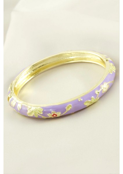 Ieg Çiçek Işlemeli Mineli Kelepçe Bileklik