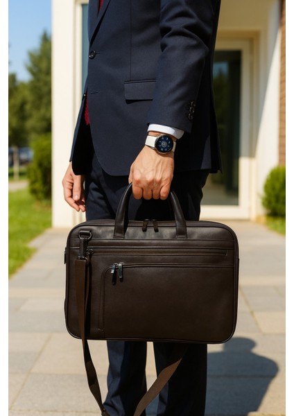 Suni Deri Evrak ve Laptop Çantası-13 Inç