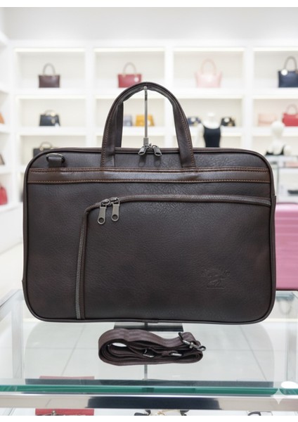 Suni Deri Evrak ve Laptop Çantası-13 Inç