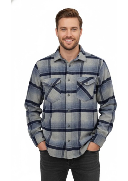 Erkek Kışlık Çift Cep Kapaklı Oduncu Gömlek BGL-ST04930