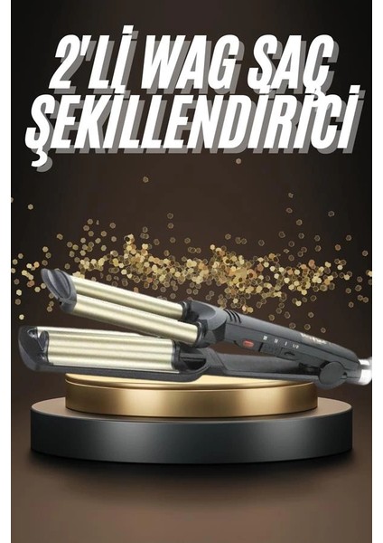 Ikili Wag Maşa Saç Şekillendirici Seramik Kaplama Isı Ayarlı fiyatları