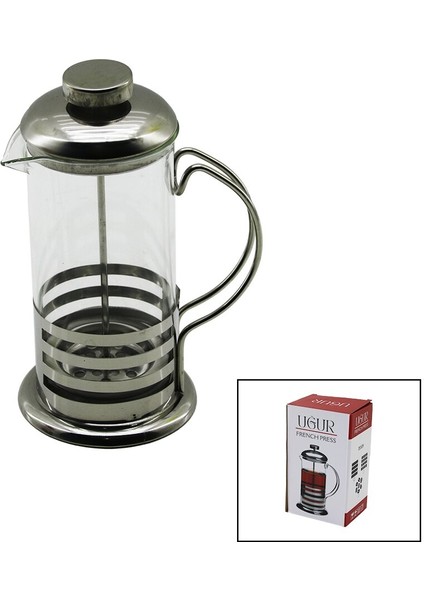 FRECHPRESS METAL KAFES - METAL KAPLAMALI KAPAK 350ML CAM BİTKİ SÜZGEÇİ (4940)