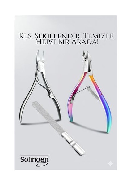 Hsnet 3’lü Paslanmaz Manikür Seti – Tırnak Makası Et Pens Kavisli Makas | Evde Profesyonel Bakım