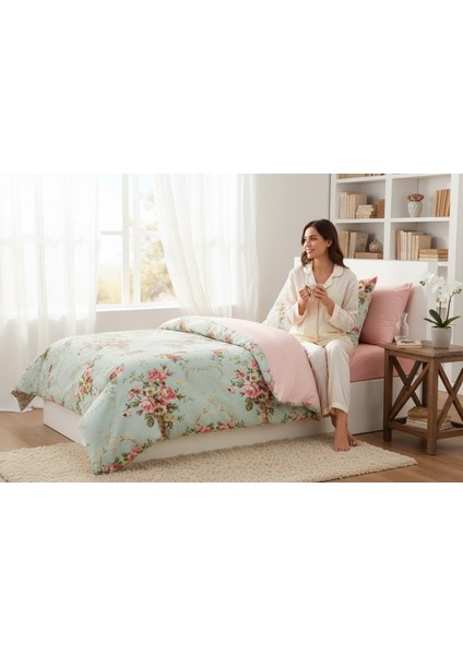 Kolay Ütülenir Mint Nevresim Takımı Tek Kişilik Alanur