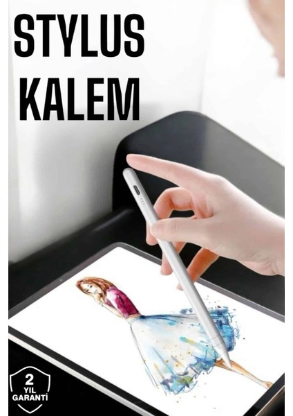 Tablet Kalemi Stylus Pen Dokunmatik Kalem Android ve Ios Uyumlu Şarjlı