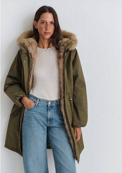 Suni Kürk Detaylı Yeşil Parka 1110786-71549