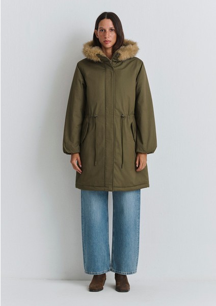 Suni Kürk Detaylı Yeşil Parka 1110786-71549