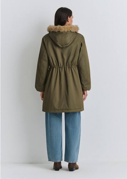 Suni Kürk Detaylı Yeşil Parka 1110786-71549