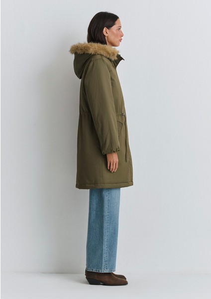 Suni Kürk Detaylı Yeşil Parka 1110786-71549