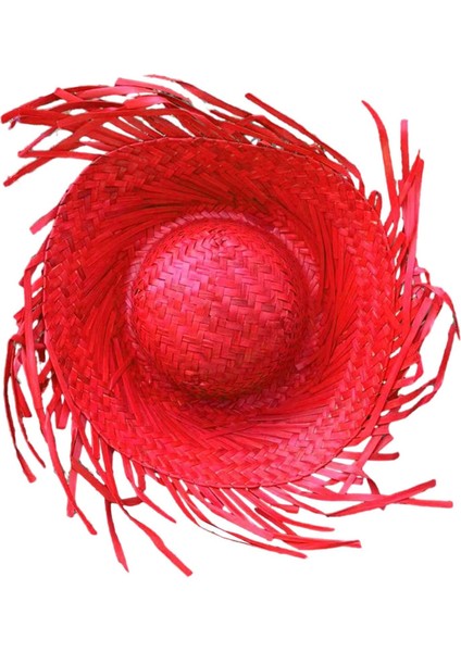 Tropikal Parti Kırmızı Hasır Hawaii Şapkası fırsatları