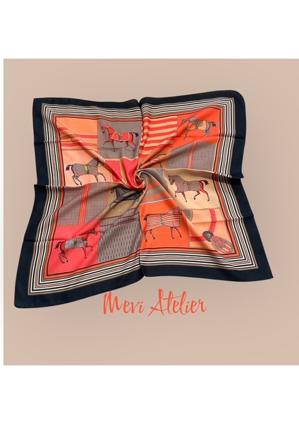 At Desenli Renkli Fular 70 x 70