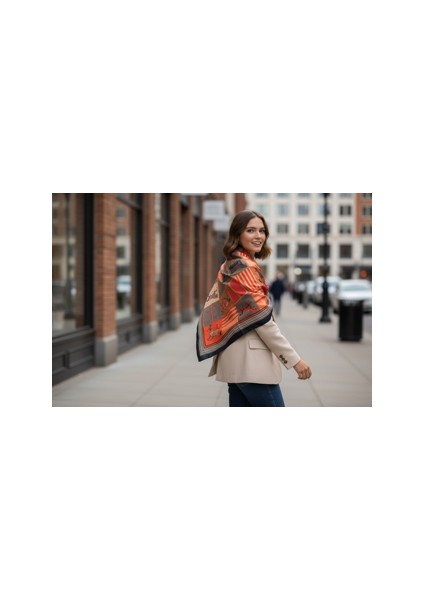 At Desenli Renkli Fular 70 x 70 fiyatları