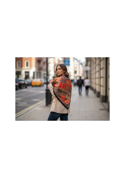 At Desenli Renkli Fular 70 x 70 fırsatları