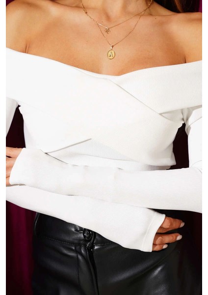 Madonna Çapraz Yaka Bluz Beyaz T4331 fiyatları