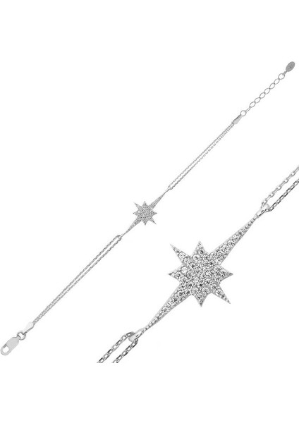 925 Ayar Gümüş Kutup Yıldızı Bileklik BR0460542 (972972)