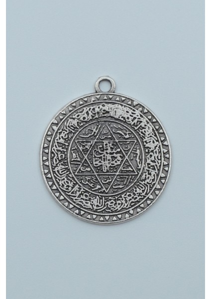 Davut Yıldızı - Süleyman Tılsım Mührü Gümüş Kaplama Kolye Ucu