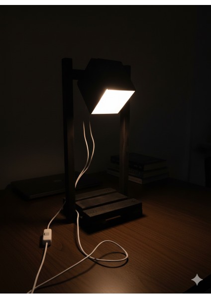 USB Çıkışlı LED Işıklı El Yapımı Masa Lambası / Gece Lambası fiyatları