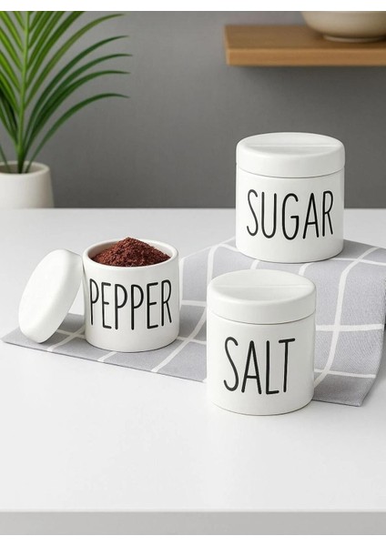 3 Lü Beyaz Porselen Baharatlık Baharat Takımı Seti fiyatları