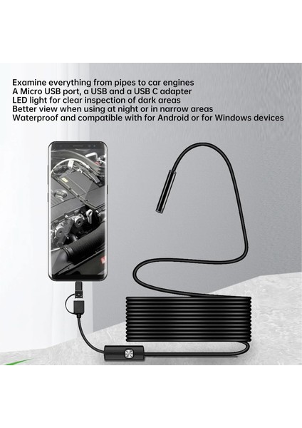 Endoskopik Kamera Yılan Kamera 5 mt