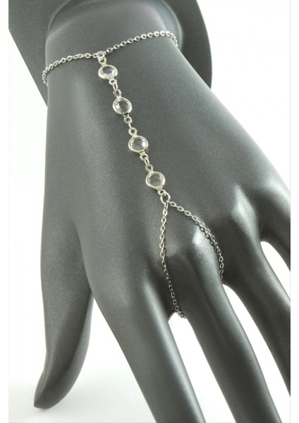 Yuvarlak Taşlı Lüks Çelik Şahmeran