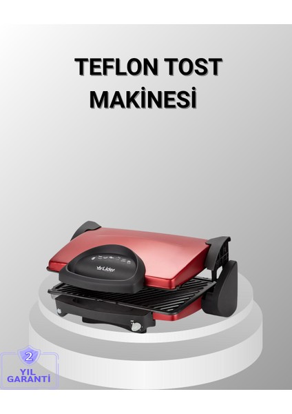 Tost Makinesi Kırmızı Döküm Plaka 6+ Dilim Çok Kapasiteli Izgara