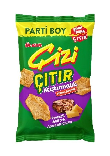 Çizi Çıtır - Peynirli&biftek Aromalı - Parti Boy - 160 Gram - 10 Adet