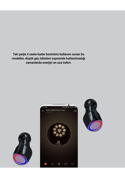 Bluetooth Kablosuz Kulaklık 4 Saat Kullanım Şarj Kutulu Düşük Enerji Tüketimli fırsatları